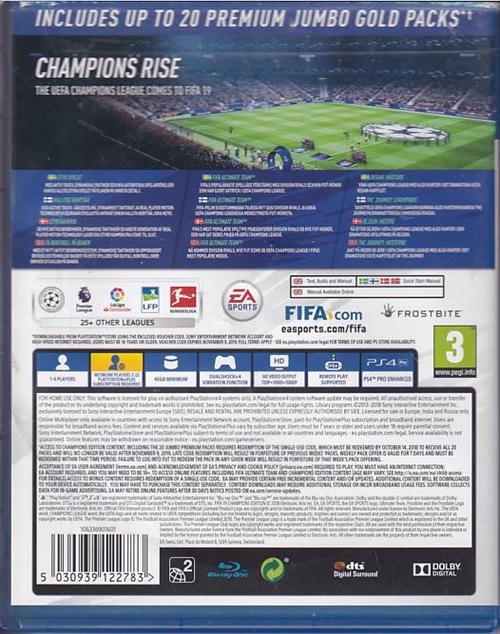 FIFA 19 Champions Edition - PS4 (B Grade) (Genbrug)